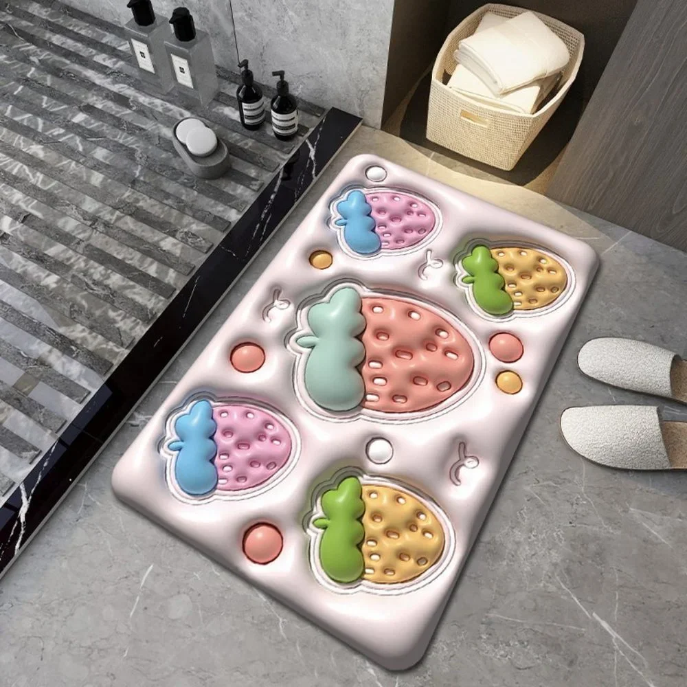 High Quality Diatom Mud 3D Pattern Non Slip Bath Rug with Design Washable Drying